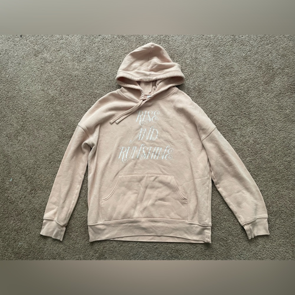 Pink Rise & Runshine hooded sweatshirt. Size medium.